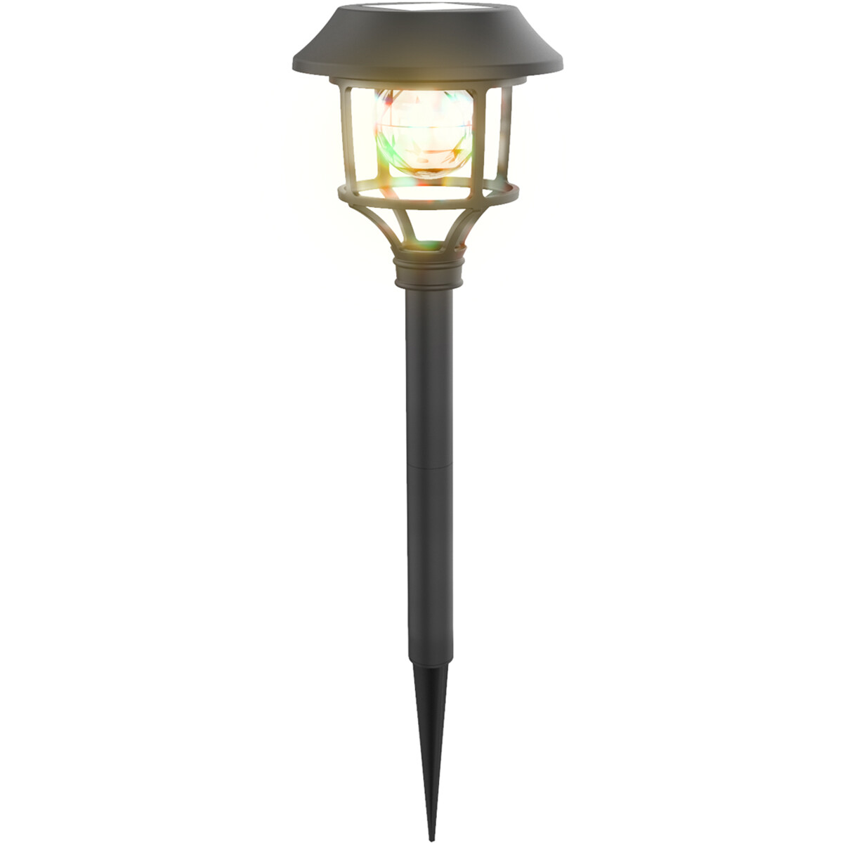 LED Priklamp met Zonne-energie - 4 Stuks - Aigi Haki - 0.08W - RGB - Mat Zwart - Kunststof Top Merken Winkel